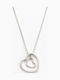 Double Necklace with Heart Design in Gold Plated Silver
