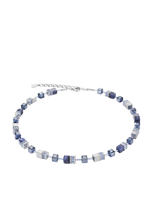 Coeur-de-lion Halskette aus Stahl Blau