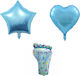 Set of 3 Blue Jumbo Heart Foil Balloons 79cm