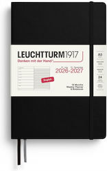 18m Weekly Planner Notebook 2026-2027 A5 Softcover Black Leuchtturm 1917 4070292003351 18m Weekly Planner Notebook 2026-2027 A5 Softcover Black Leuchtturm 1917 4070292003351