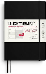 Leuchtturm1917 Ακαδημαϊκή Notebook Ατζέντα A5 2026/27 Μαύρη (με Προσωποποίηση)