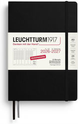 Leuchtturm1917 Academic Notebook Agenda A5 2026/27 Black (With Personalization)