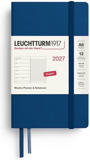 12m Weekly Planner Notebook 2027 A6 Hardcover Indigo Leuchtturm 1917 4070292002163