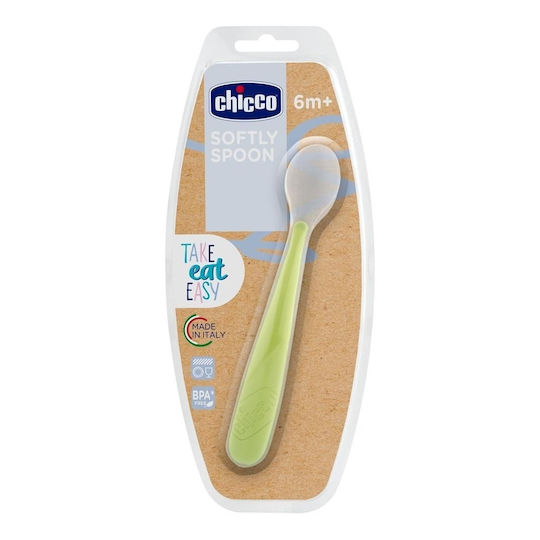 Chicco Lingură pentru bebeluși Take Eat Easy din Silicon pentru 6+ luni