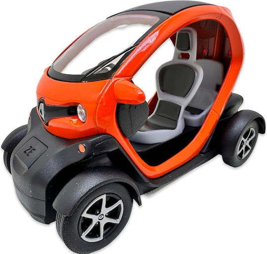Replica Metalică Renault Twizy Portocalie Model Cu Uși Deschise Mecanism Retractabil Fără Cutie Originală