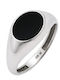 Men's Ring with Stones in 9K White Gold