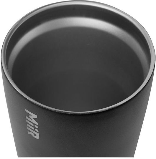 MiiR MiiR Becher mit Griff Thermosflasche 350ml Schwarz mit Stroh und Handgriff
