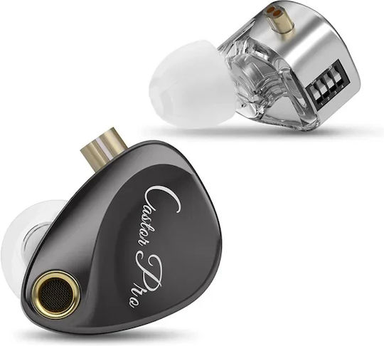 KZ Ακουστικά Ψείρες In Ear Castor Pro Gray No Mic Bass Up Edition Γκρι