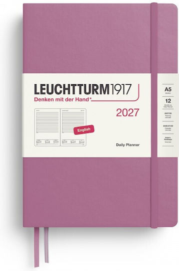 Leuchtturm1917 Дневен Дневник A5 Розов с Персонализация
