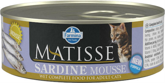Matisse Wet Food for Adult Cats in Cans with Sardine Liver Chicken Fish and Rice 12x85gr