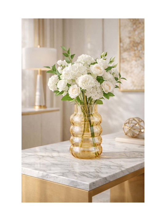 SteweHome SteweHome Dekorative Vase Glas Gelbe Y19cm