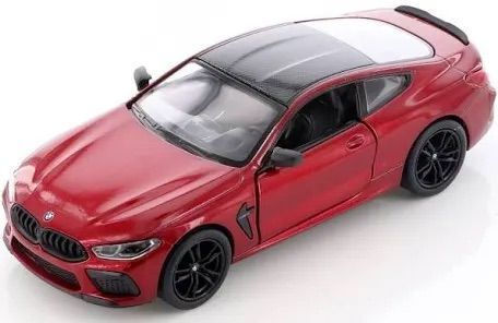 BMW M8 Купе Червено 1:36 Метален Реплика Отварящи Се Врати Задно Изтеглящ Механизъм Без Оригинална Кутия