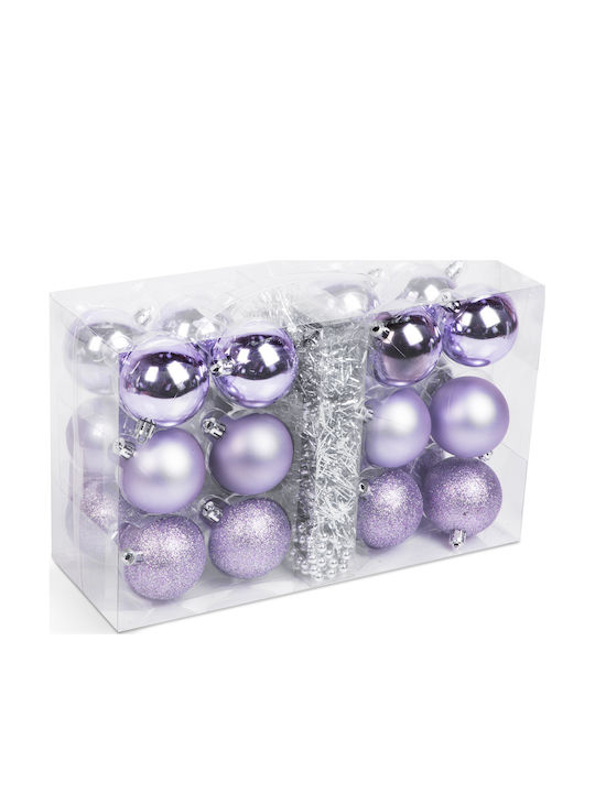 Alista Home Ghirlandă Iluminată Din Plastic Violet De Crăciun 26 Bucăți