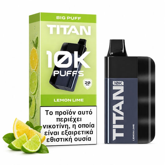 Titan Titan Einweg-E-Zigarette 10000 Einweg-E-Zigaretten Lemon Lime 2ml 20mg Schwarz