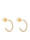 Prince Silvero Single Gold 9K Hoop Earring with Stones