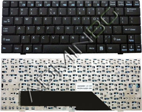 Клавиатура Msi Wind U100 U110 U120 Черна Us Uk