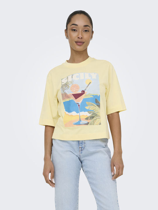Only Damen T-Shirt Gelb