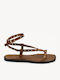 Damen Flache Sandalen Braun