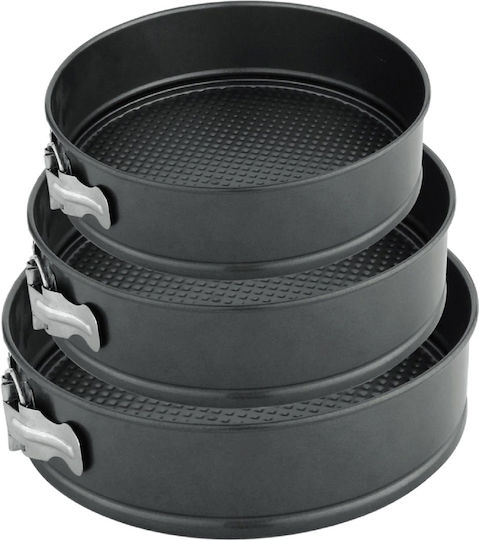 Formă Pentru Tort Rotundă Cu Bază Detasabilă 3x3cm 3 Bucăți