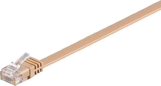 Goobay Flat U/UTP Cat.6 (Gigabit) Network Cable Ethernet 10m Brown