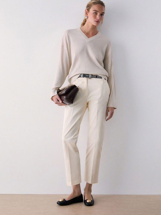 Damen Chino Hose aus Gabardine Beige