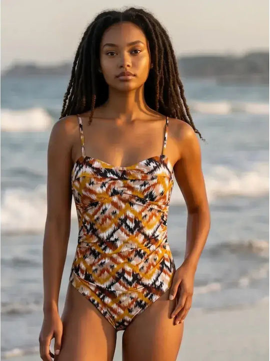 Modern Ocean Women's One Piece Strapless Swimsu...