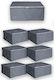 SteweHome Storage Case for Blanket/Duvet / Coat / Knitwear / Clothes / Bags in Grey Colour 64x45x22cm 6pcs