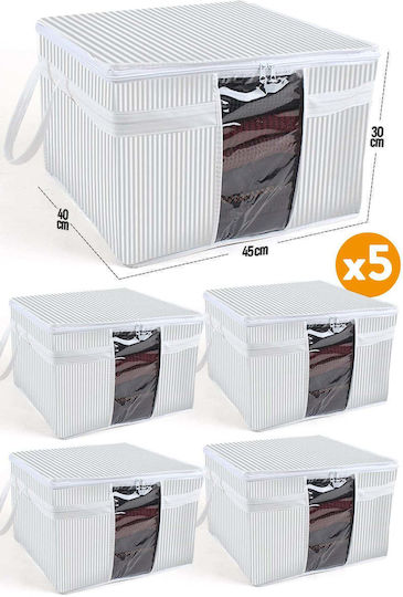 SteweHome Storage Case for Blanket/Duvet / Coat / Knitwear / Clothes / Bags in Grey Colour 45x40x30cm 5pcs