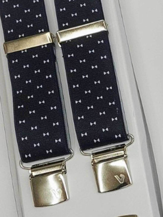 Men's Suspenders Victoria 35mm 4 Clips 63036-719a Blue