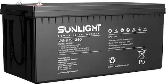 SunLight SPG12-240 Μπαταρία UPS με Χωρητικότητα 240Ah και Τάση 12V