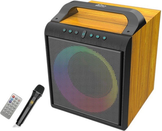 Ηχείο Karaoke με Ενσύρματo Μικρόφωνο και Εφέ Φωτισμού ZQS6155 160125 Καφέ