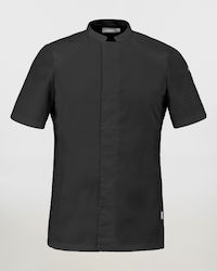 Lafont Mannliches Kochjacke Schwarz mit Kurzärm...