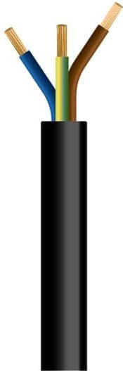 Flexible Cable H03vv-f 3x0 75mm² Black 100m/roll