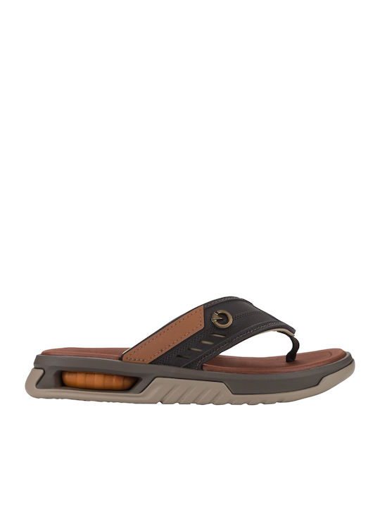 Men's Flip Flops Rider By Cartago Anatomic Brown-Beige