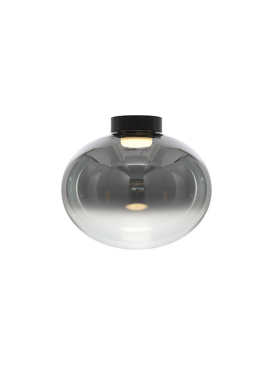 VK Lighting Ceiling Flush Mount Light 40cm Black with Integrated LED