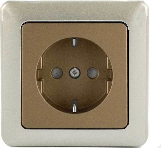 Popp Einzeln Steckdose mit Schalter Bronze