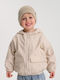 Waterproof Kids Casual Jacket with Hood Beige