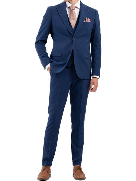 Vittorio Artist Herrenanzug Mit Weste Navy