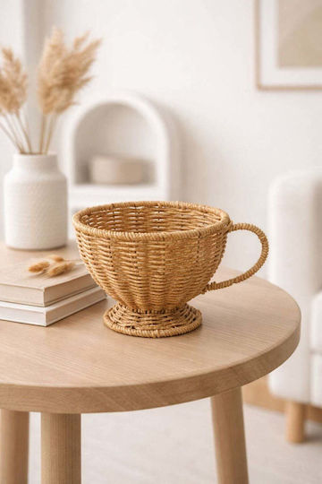 SteweHome Καλάθι Αποθήκευσης Rattan Κίτρινο