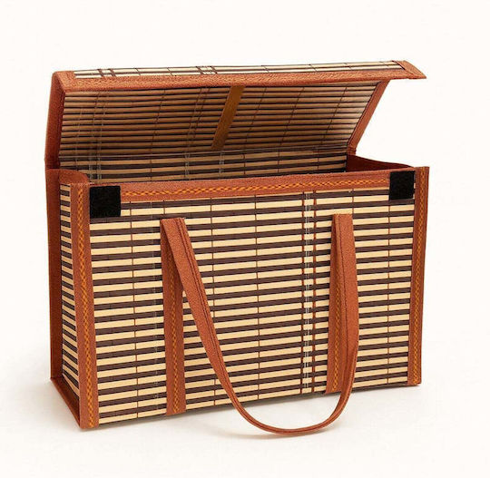 SteweHome Coș De Depozitare Din Bambus Cu Capac Multicolor 30x20x19cm