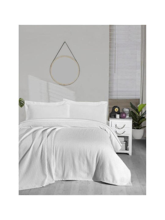 SteweHome Knitted Double Blanket 220x240cm White