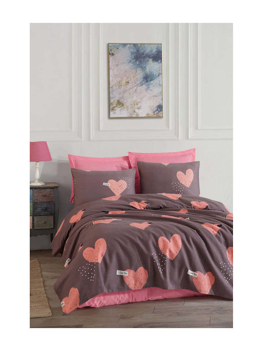 SteweHome Set Double Pique Blanket 200x230cm Pink