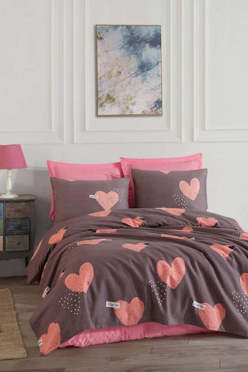 SteweHome Set Double Pique Blanket 200x230cm Pink