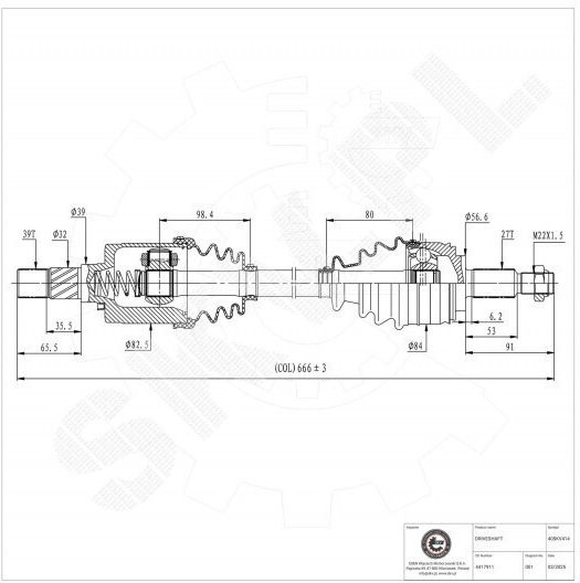 Halbachse Opel Vivaro A Renault Verkehr II Vorderes Linkes 4417911