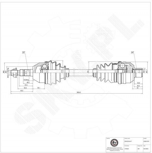 Jumătate De Axă De Transmisie Opel Astra H Zafira B Față Dreapta 374642