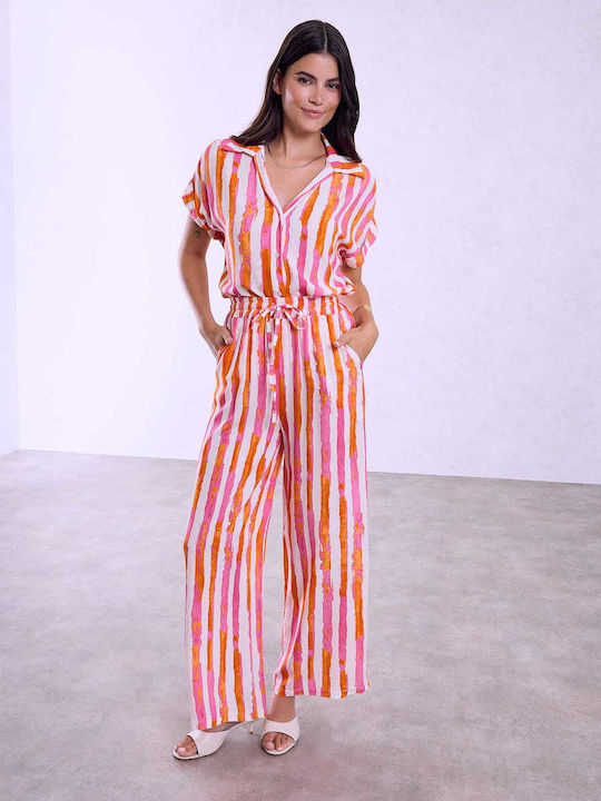 Celestino Women's Pantaloons Stripes Viscose Lo...
