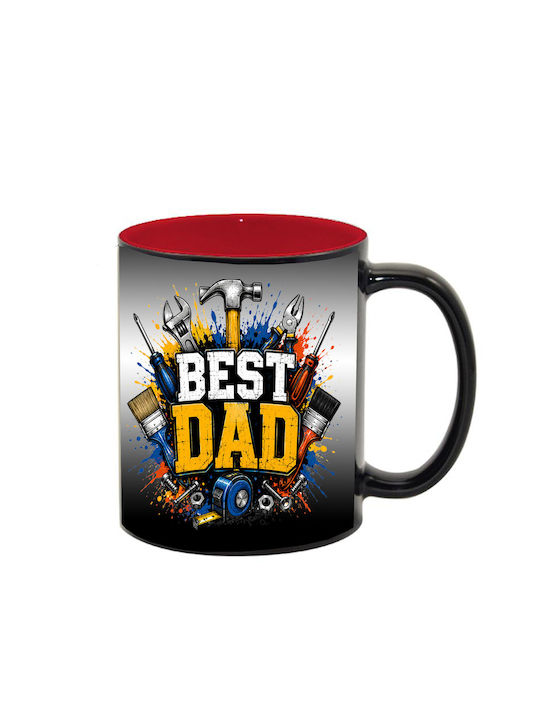 Cană Magică Neagră Cu Interior Roșu Dad