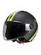 STR GP2 Black / Yellow Matt Motorcycle Helmet Jet ECE 22.06 with Sun Visor