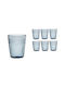 ArteLibre Set of Glass Glasses in Blue Colour 6 Pieces