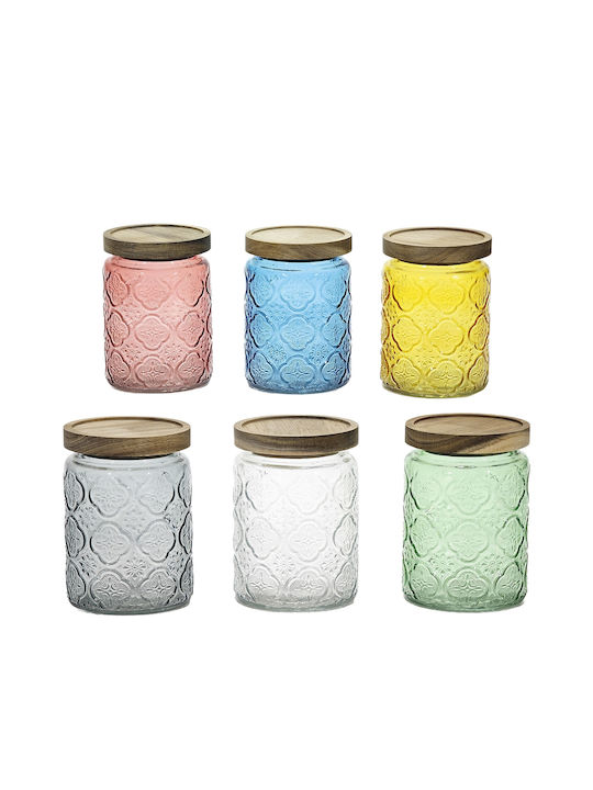 ArteLibre General Use Glass Jar with Lid Transparent 700ml 1 Piece